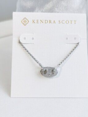 Kendra Scott Bailey Silver Pave Pendant Necklace